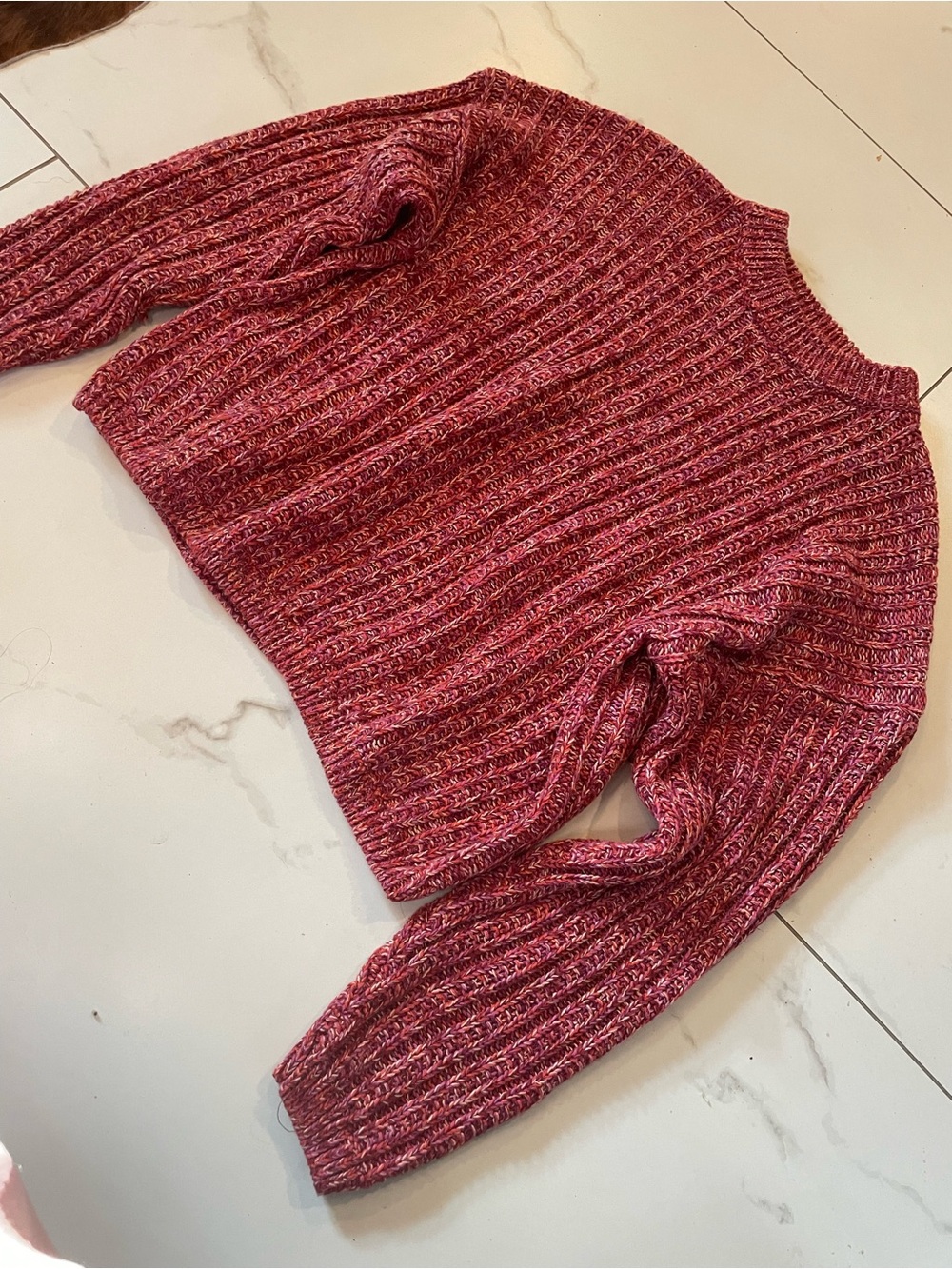 Universal Thread Marled Rose Ribbed Crew Sweater - Picture 2 of 5